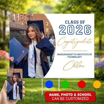 Custom Photo Graduation - Class of 2026 Lawn Sign