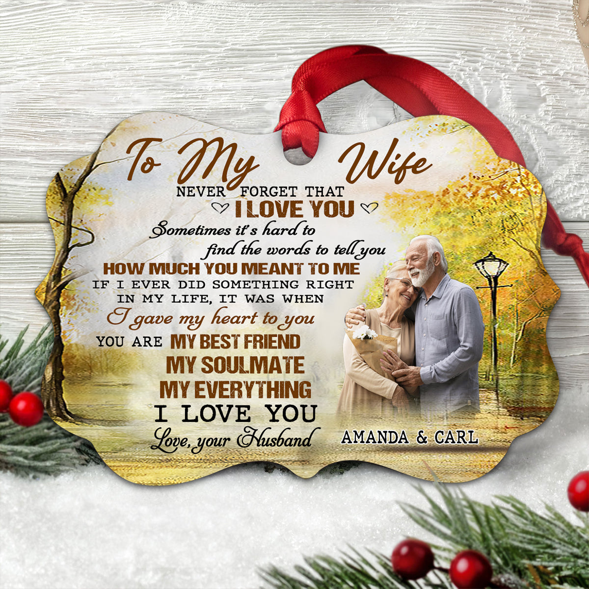 To My Wife Never Forget That I Love You - Personalized Photo Custom Shape Ornament - Gift Fom Husband, Gift For Wife 1_973c7eb5-9b95-4e08-9ac3-3035186795e6.jpg