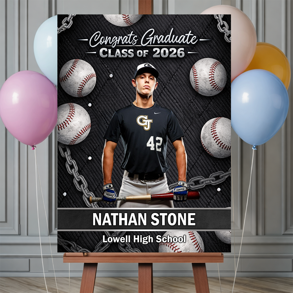 Class Of 2026 Baseball Team - Graduation Party Decor - Personalized Welcome Sign