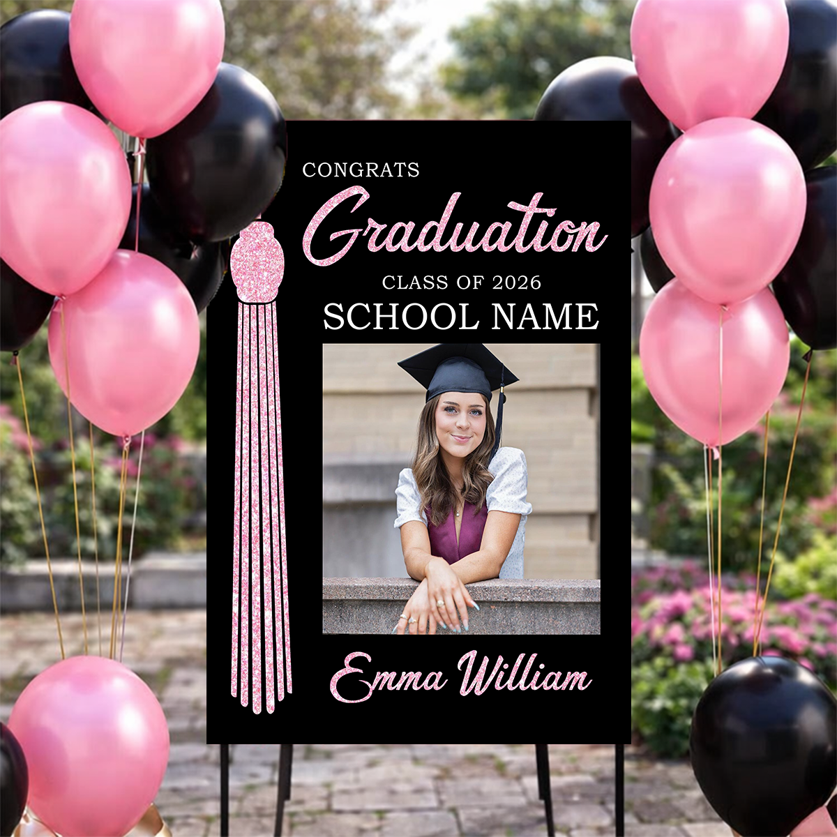 The Tassel Was Worth The Hassle Graduation - Graduation Welcome Sign Custom Photo Party Sign