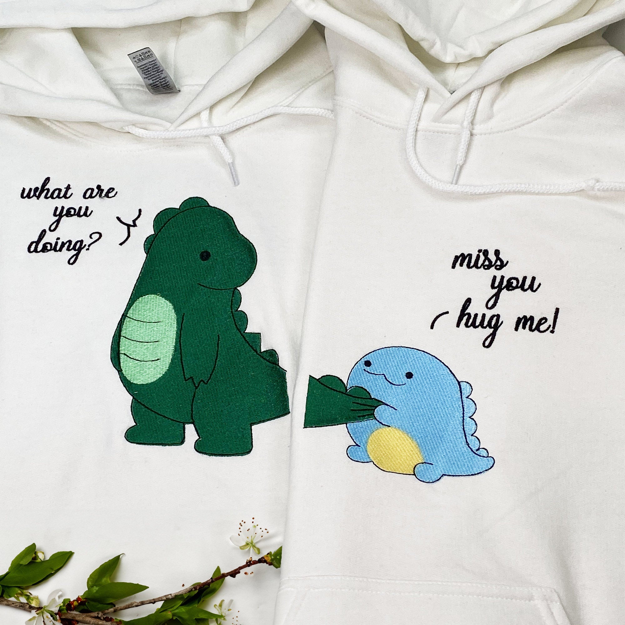 Cute Dinosaur Couple Shirt, Embroidered Couple Shirt, Matching Couple Shirt, Gifts For Couples 1_a2bccdd0-33f3-49b5-9f83-64072eaafdff.jpg