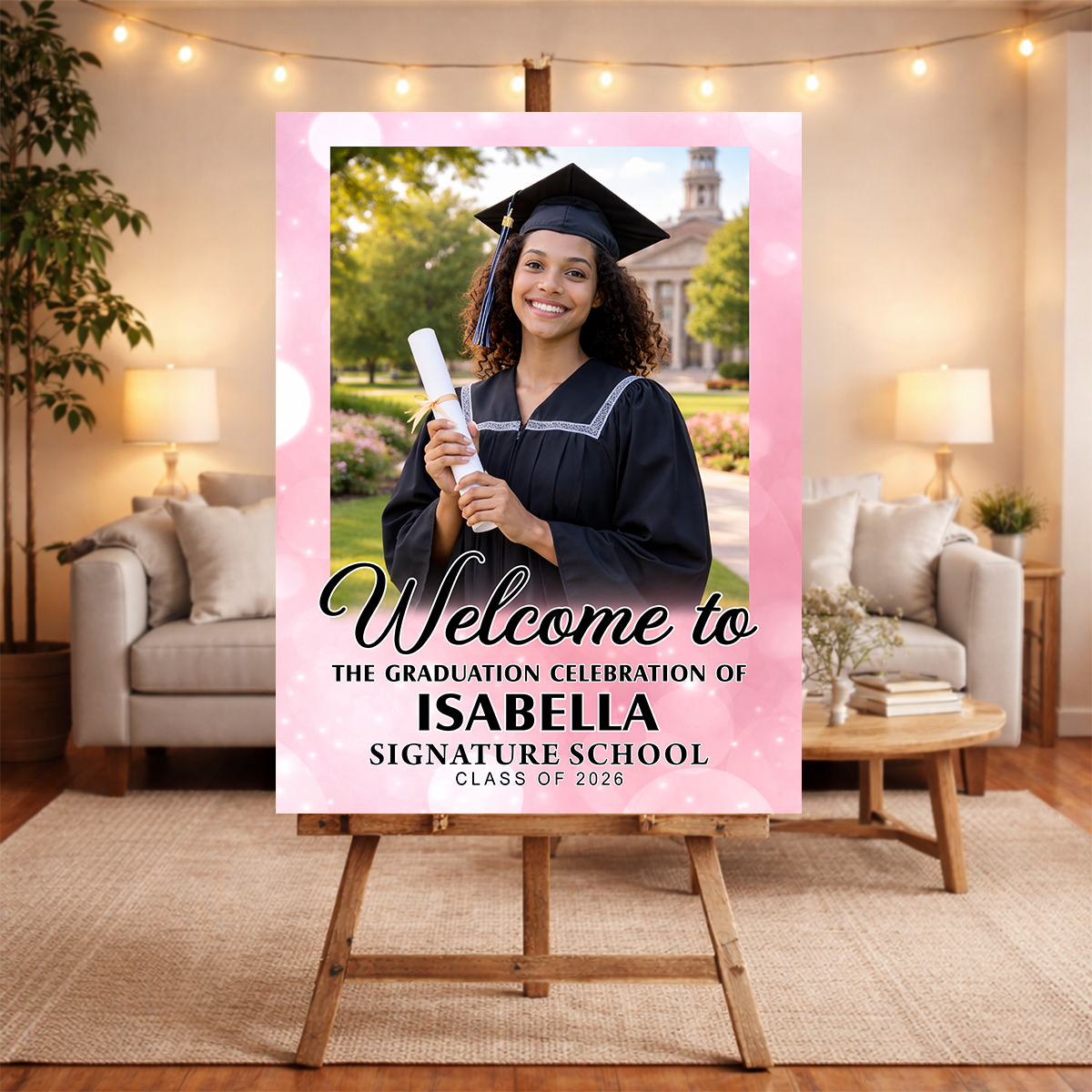 Colorful Personalized Graduation Welcome Sign Party