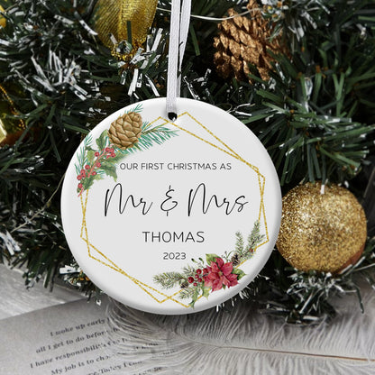 Poinsettia Christmas Flower Married - Personalized Ornament - Christmas Gift 1_a88624d5-48c0-4a81-9c08-07b398d91538.jpg
