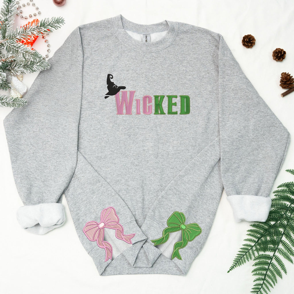 Embroidered Wickeds Sweatshirt, Gift For Fan Of Wizard, Side Bow Sweatshirt 1_a984b0f4-34b8-4c96-be85-74921a8d866a.jpg