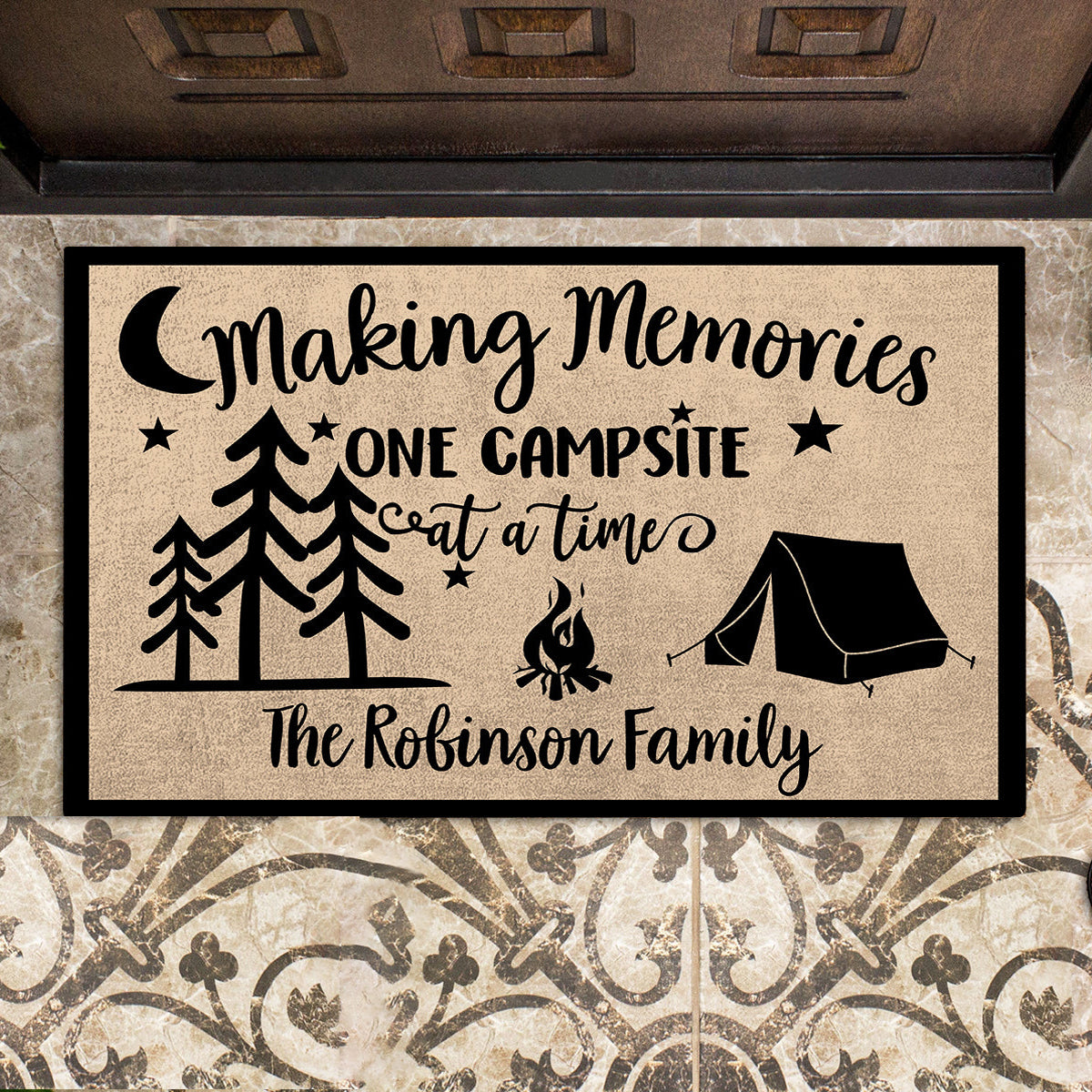 Making Memories One Campsite At A Time Personalized Doormat Camping 1.jpg