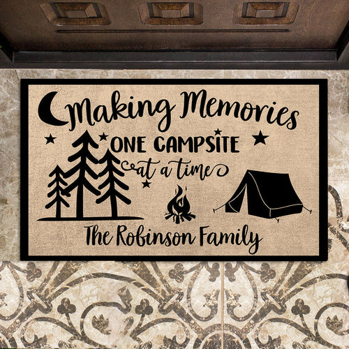 Making Memories One Campsite At A Time Personalized Doormat Camping 1.jpg
