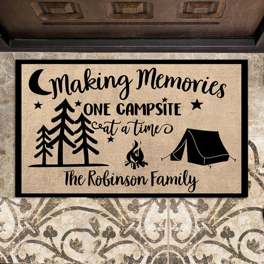 Making Memories One Campsite At A Time Personalized Doormat Camping 1.jpg