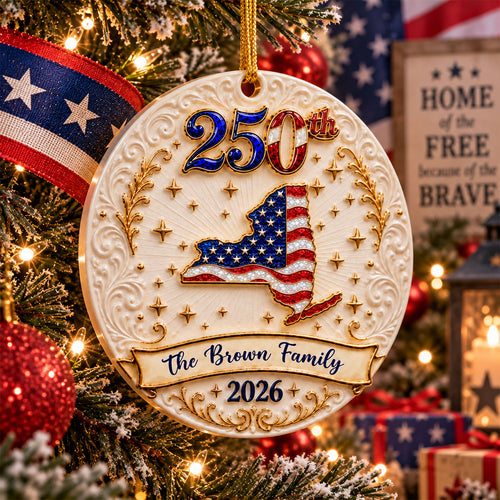 Merry Christmas 250 Years Of Freedom - Real 3D Raised Ornament