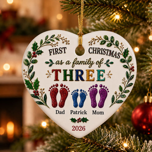 Our First Christmas 2026 - Real 3D Raised Ornament