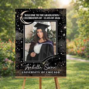 Graduation Moon and Star - Personalized Welcome Sign
