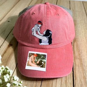 Custom Embroidered Mom Portrait Classic Cap from Photo