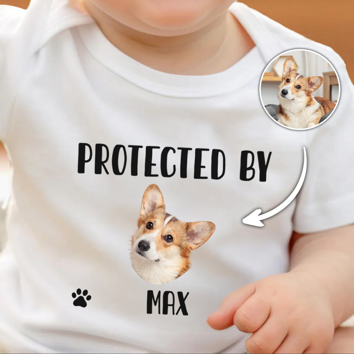 Protected By Pets - Personalized Onesie