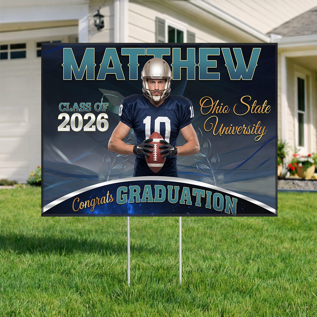 School Name Graduation Yard Sign Class of 2026 Lawn Sign