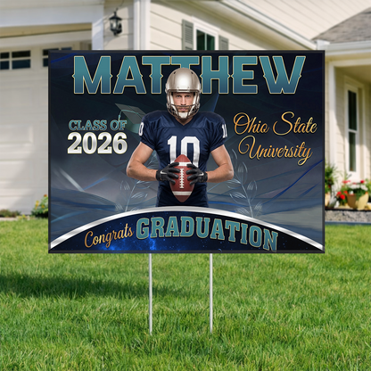 School Name Graduation Yard Sign Class of 2026 Lawn Sign