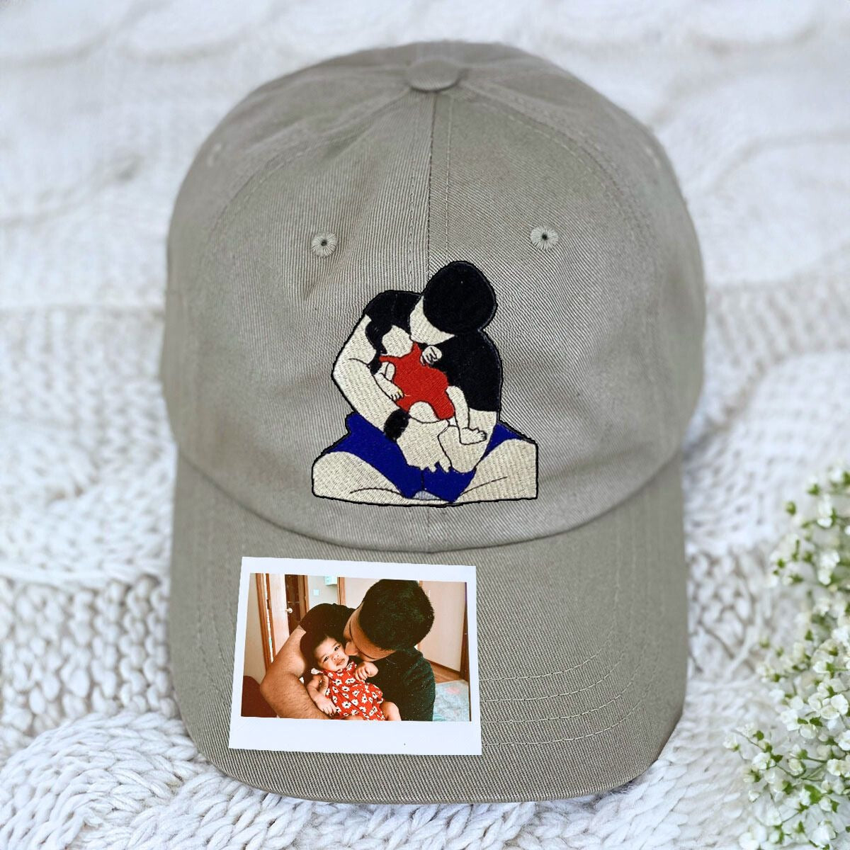 Custom Embroidered Dad Portrait Classic Cap from Photo