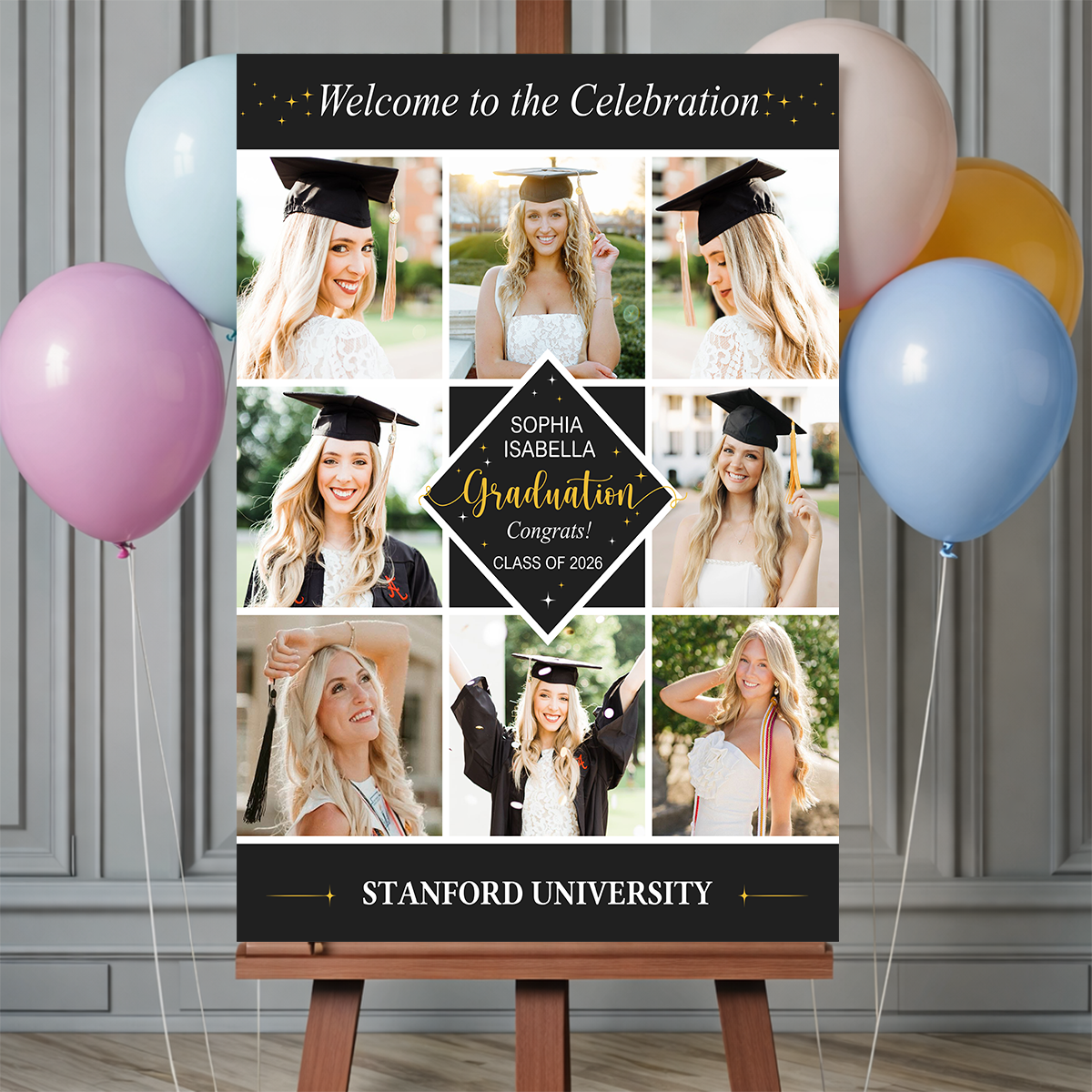Custom Photo Personalized Graduation Welcome Sign Party