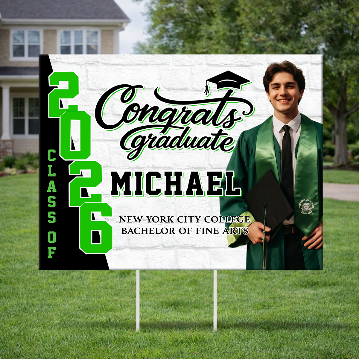 Modern Graduation Yard Sign - Class of 2026 Lawn Sign