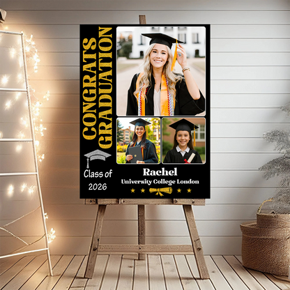 Graduation Party Decor - Custom Photo Graduation Welcome Sign Custom Photo Party Sign