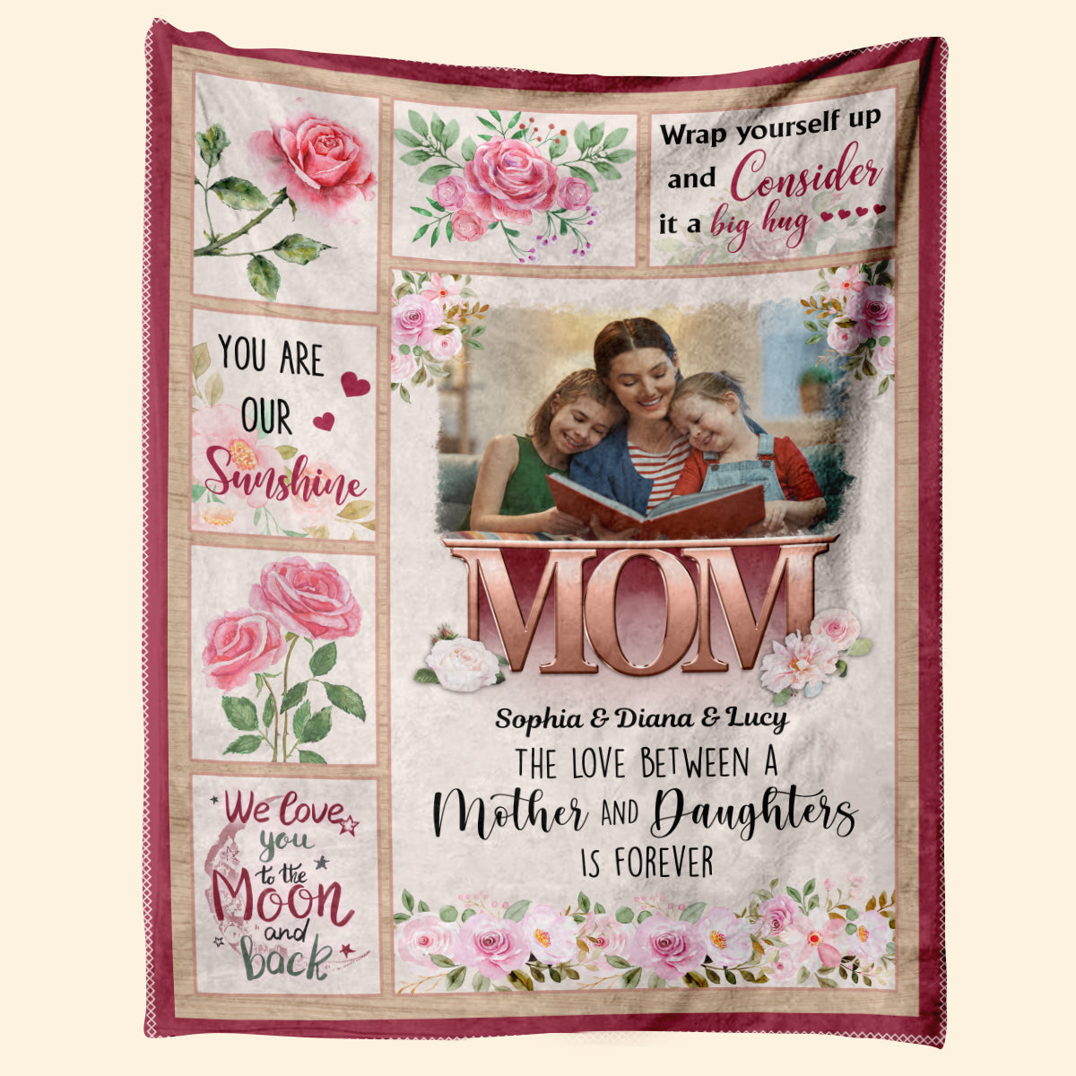 Wrap Yourself Up And Consider It A Big Hug - Personalized Blanket - Birthday Mother's Day Gift For Mom, Mum 1_be7656c8-cd8d-42cc-8e64-fe25ede21277.jpg
