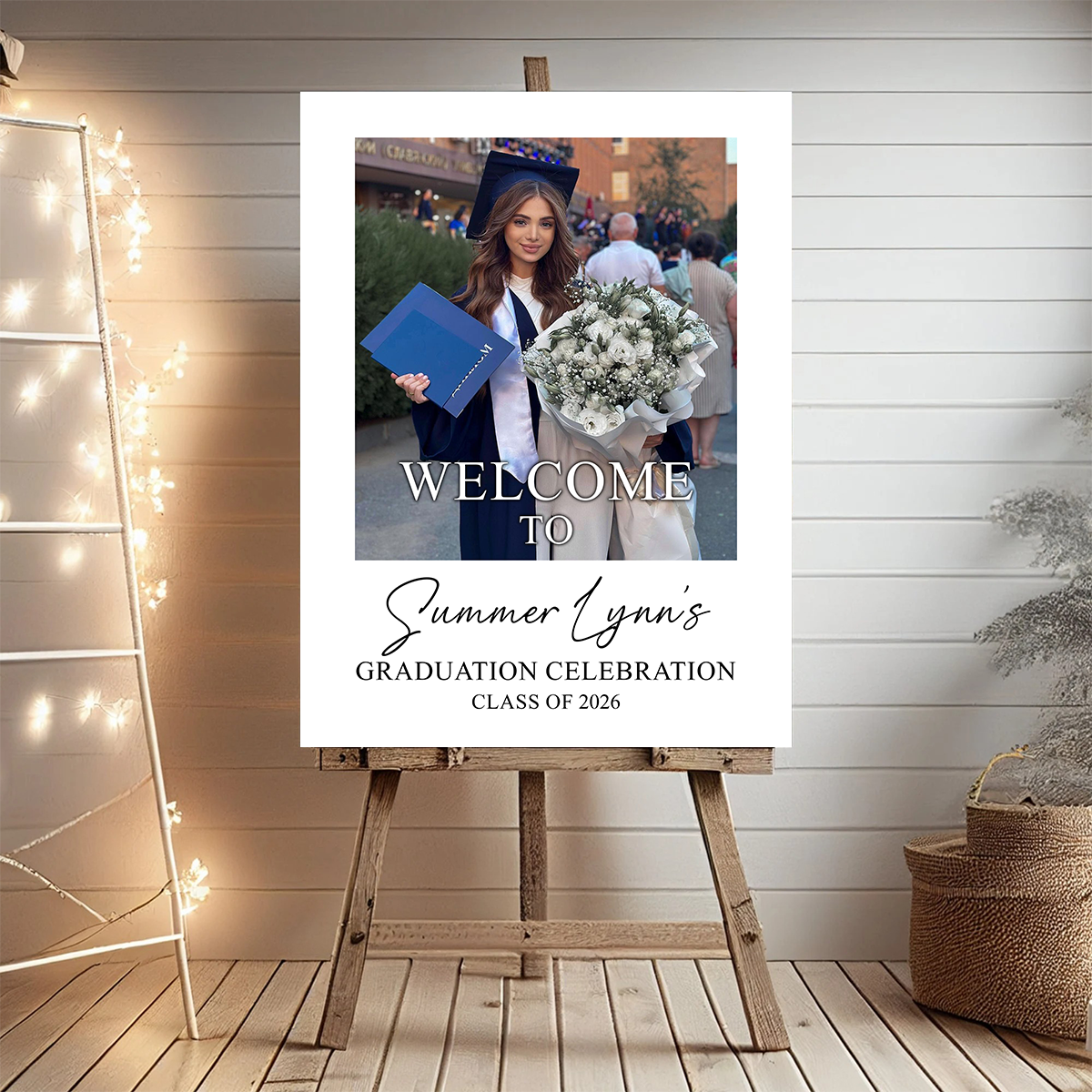 Minimalism Style Personalized Welcome Sign - Personalized Graduation Decor