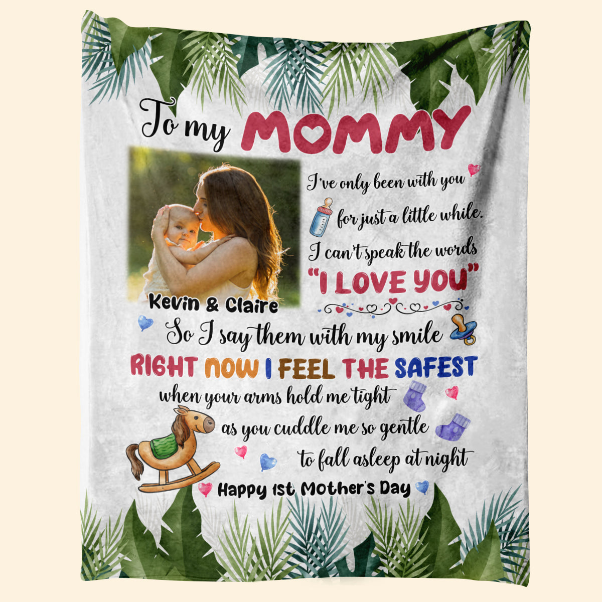 I've Only Been With You For Just A Little While - Personalized Blanket - Mother's Day, First Mother'S Day Gift For Newborn Mom, Mother, Mommy 1_c47b4f86-f069-4484-b662-70251705fddd.jpg