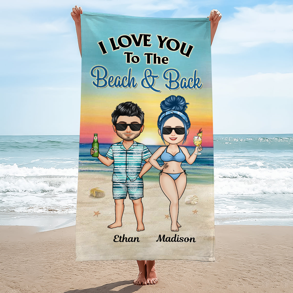 I Love You To The Beach And Back - Personalized Beach Towel - Gift For Couple, Beach Vacation, Summer Gift 1_c4fcd5cb-b0a7-4333-8a68-fdb22c74e34b.jpg
