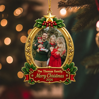 Our Merry Little Family - Christmas Ornament - Personalized Real 3d Ornament