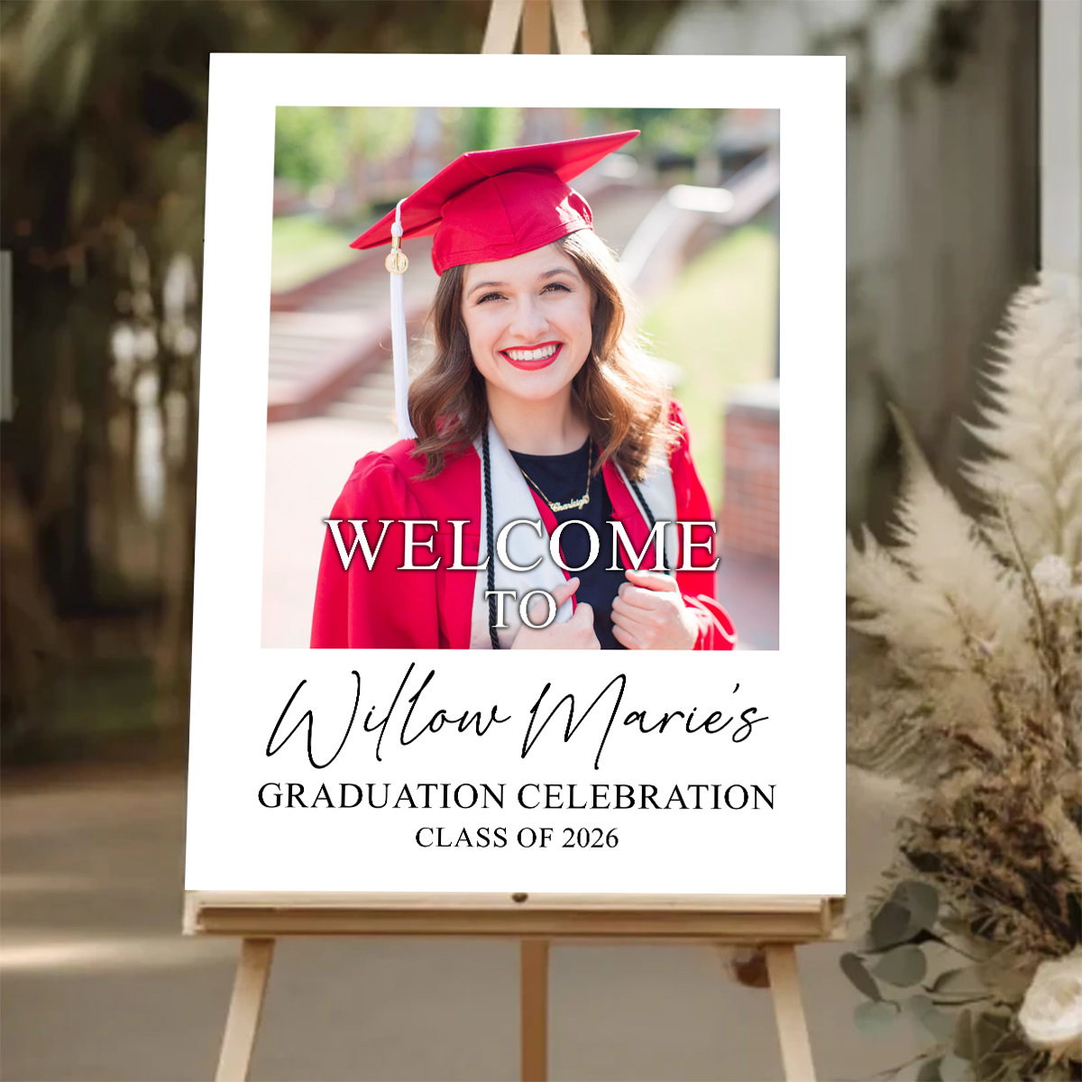 Minimalism Style Personalized Welcome Sign - Personalized Graduation Decor