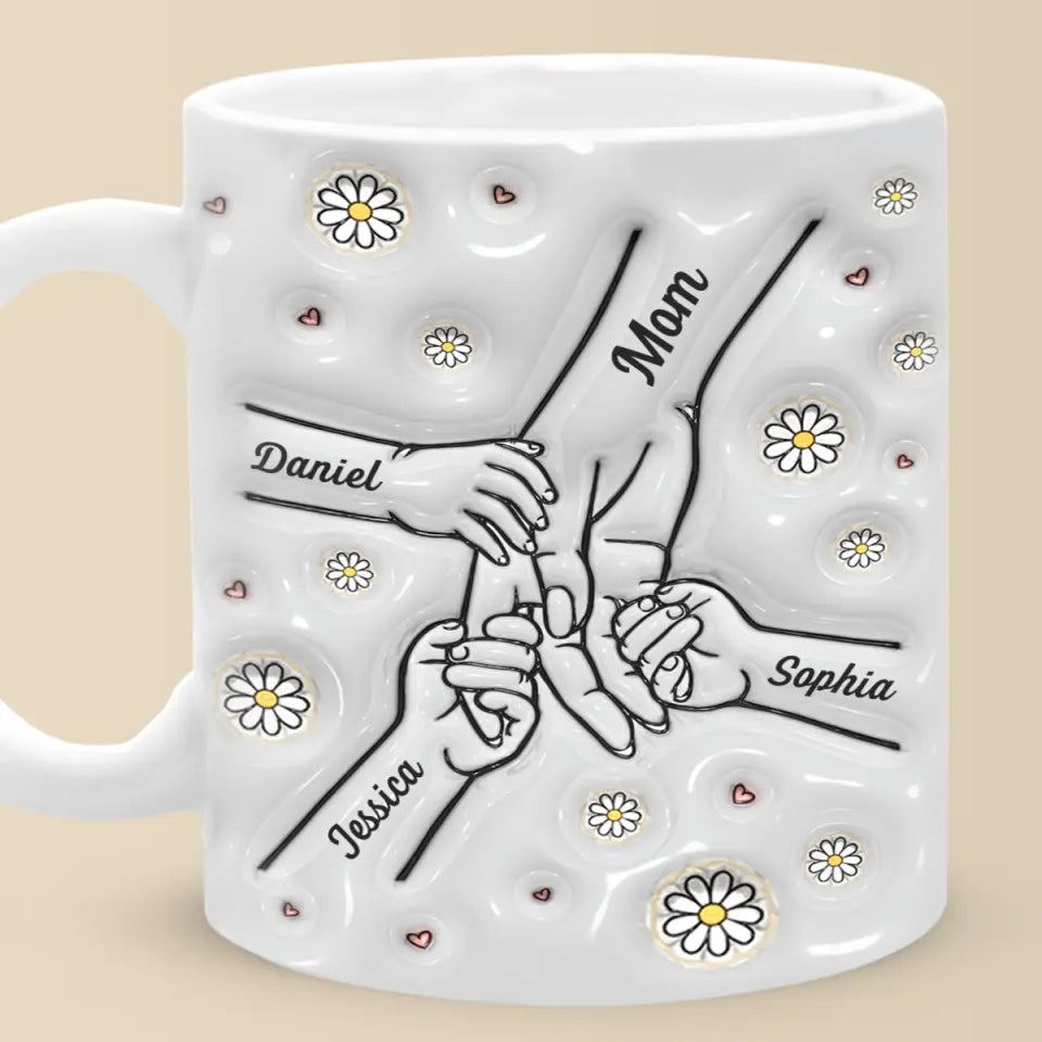 Mom And Kids Hold Hand - Personalized 3D Inflated Effect Printed Mug - Gift For Mother 1_d26f021a-83de-466d-be42-a10bbc081715.jpg