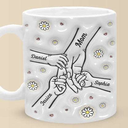 Mom And Kids Hold Hand - Personalized 3D Inflated Effect Printed Mug - Gift For Mother 1_d26f021a-83de-466d-be42-a10bbc081715.jpg