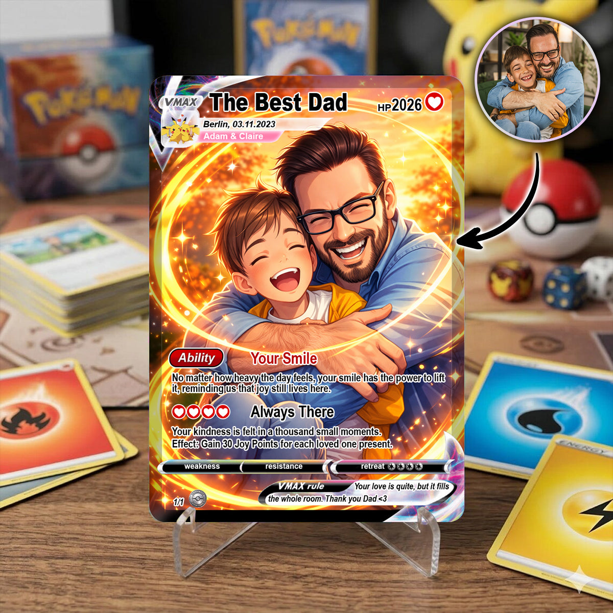 Personalized Dad Trading Card Custom Photo Gift for Father