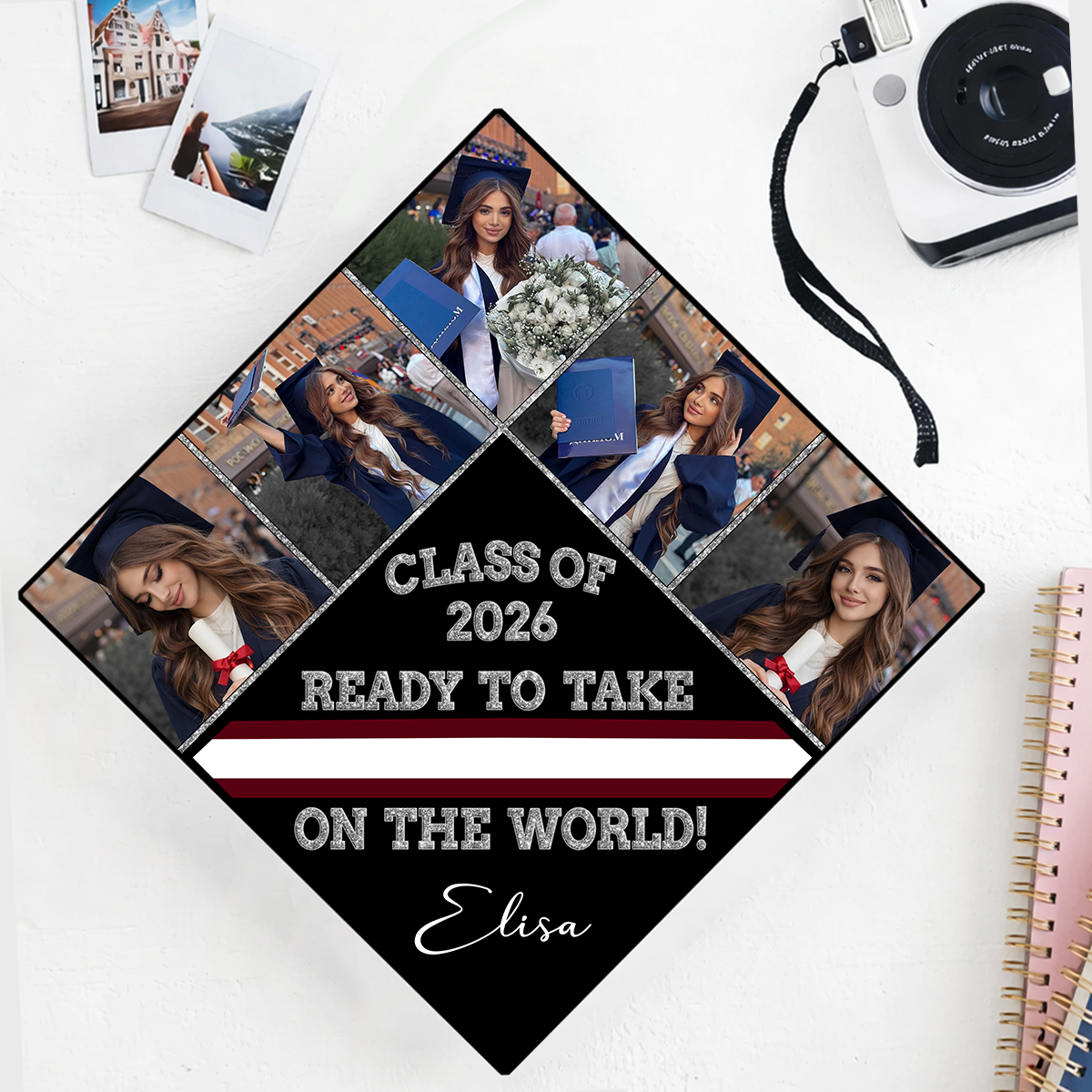 Ready To Take The World Graduation Cap Topper