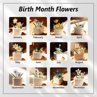 Custom Photo Mom Glass Flower Pot - Personalized Birth Flower Pot for Mom, Mother s Day Gift