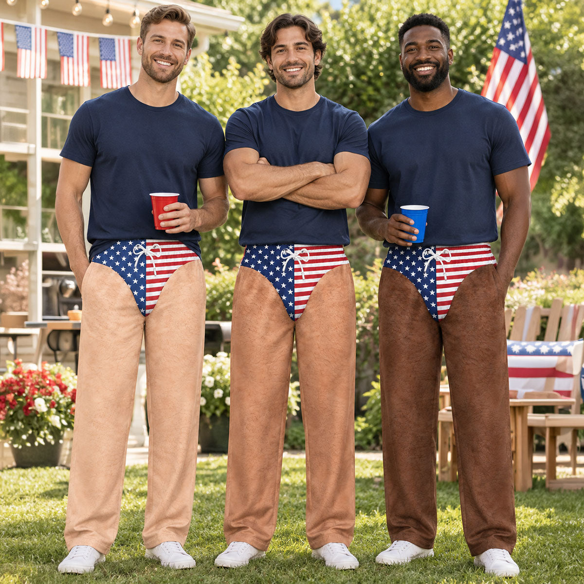 Freedom And Chill - Custom Funny Patriotic Men Pyjama Pants