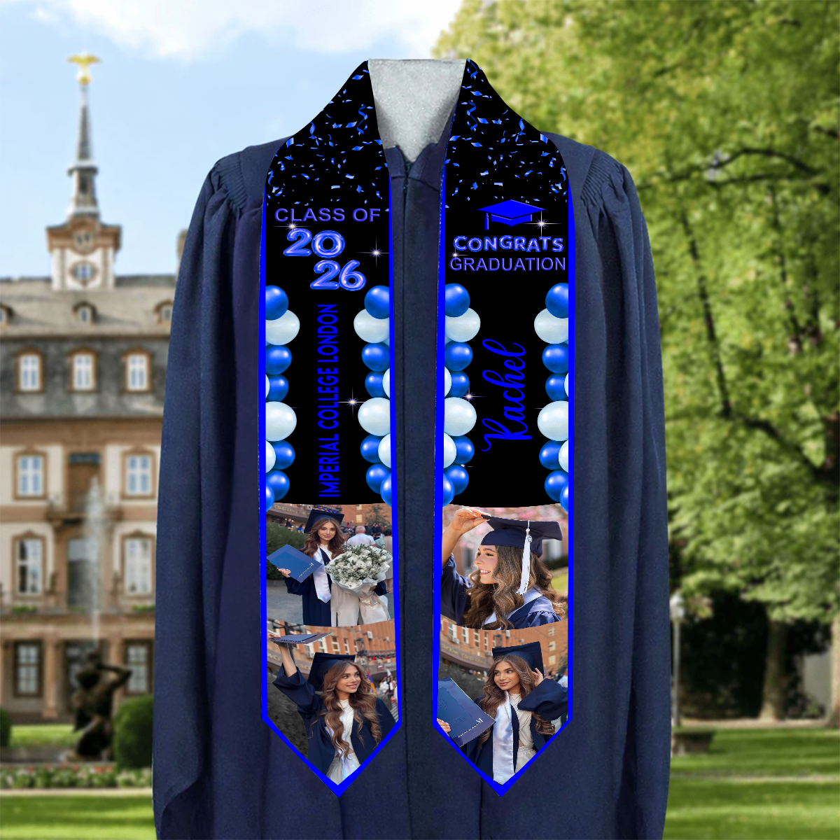 Custom Photo Grad Stoles - Personalized Graduation Stoles