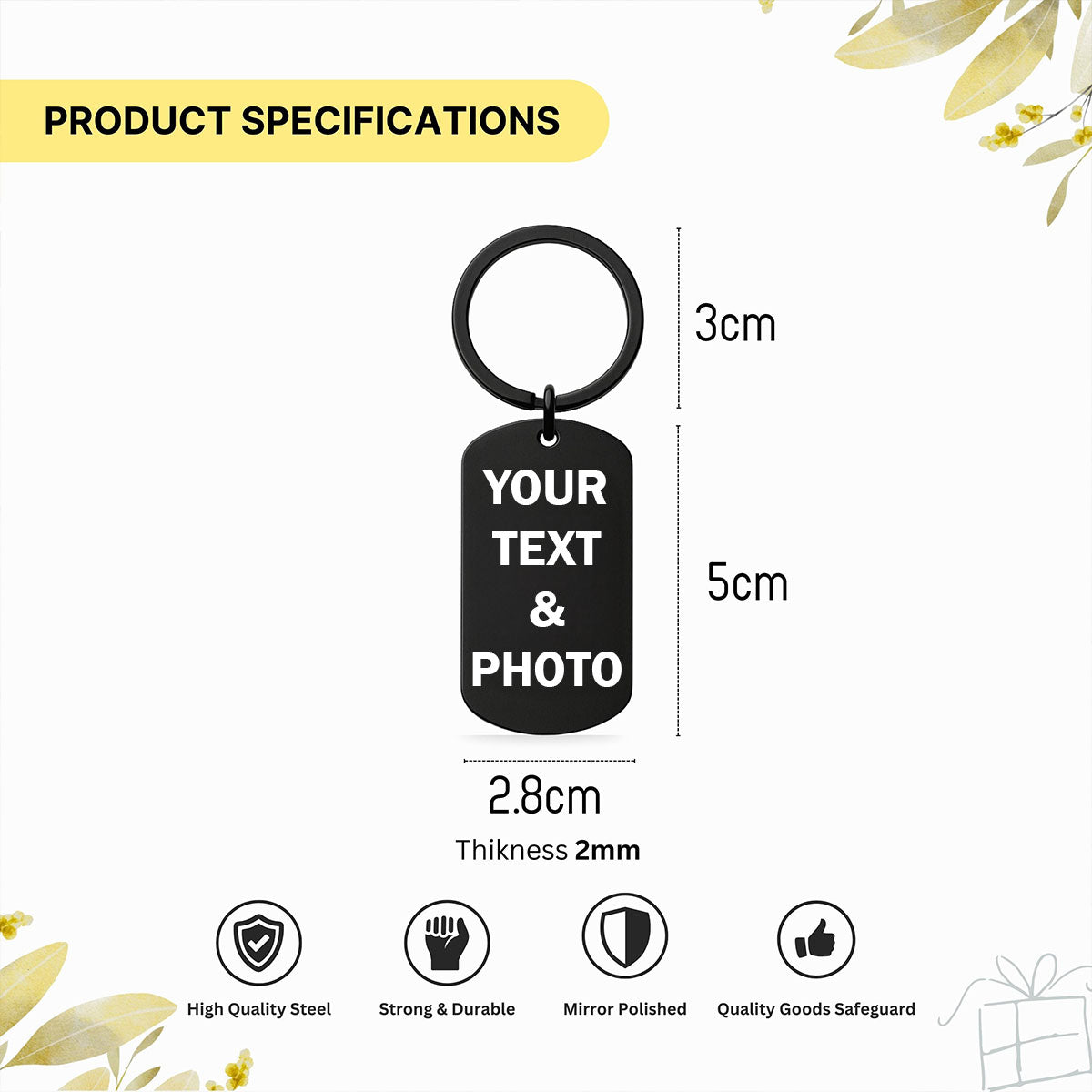 Pencil Sketch Father's day - Personalized Keychain