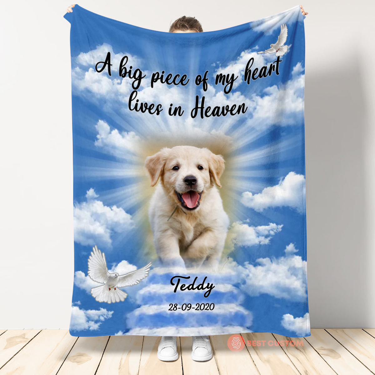 Dog Memorial Blanket - A Piece Of My Heart Lives In Heaven - Memorial Dog Gift 1_eab3835f-fed9-4ad0-9142-f92b08a051cc.png