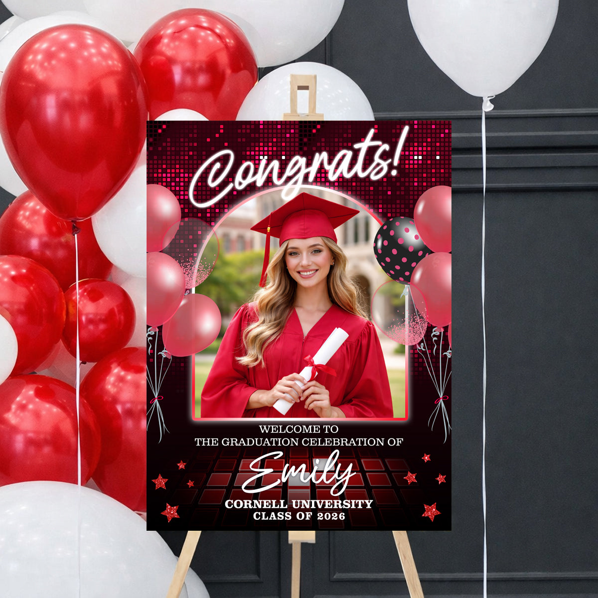 Class Of 2026 Graduation Disco - Personalized Welcome Sign
