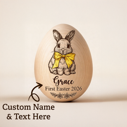 Custom Engraved Easter Egg with Name & Date - Wooden Easter Eggs