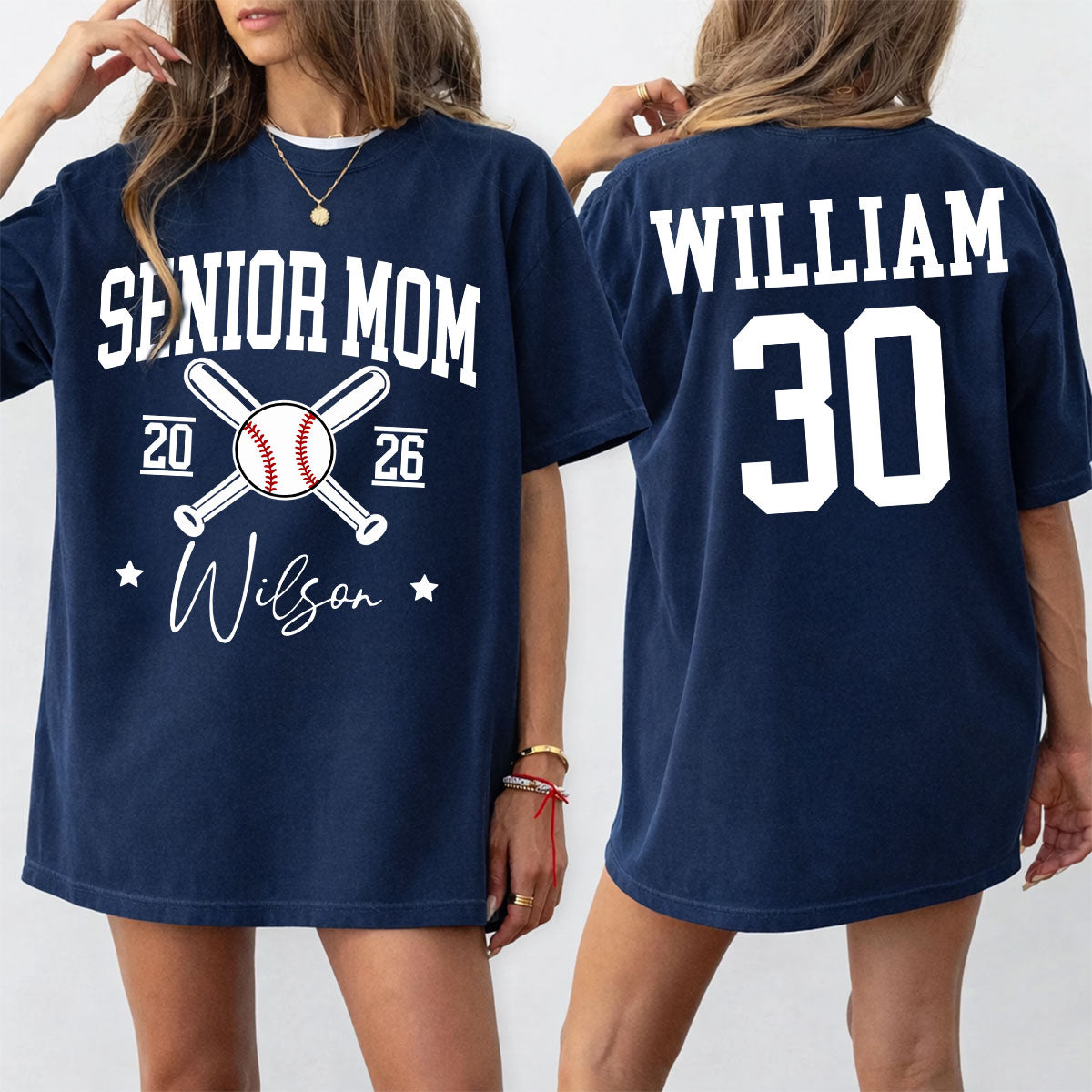 Baseball Senior Mom - Personalized T-Shirt