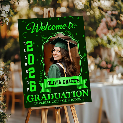 Class Of 2026 Gold Graduation Personalized Welcome Sign