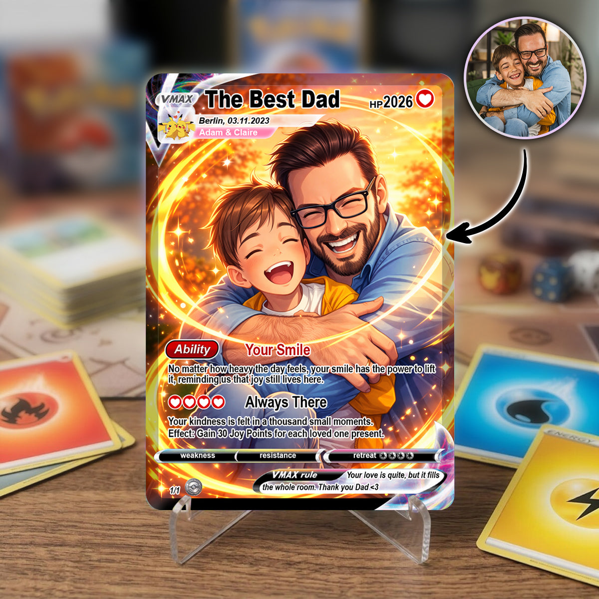 Personalized Dad Trading Card Custom Photo Gift for Father