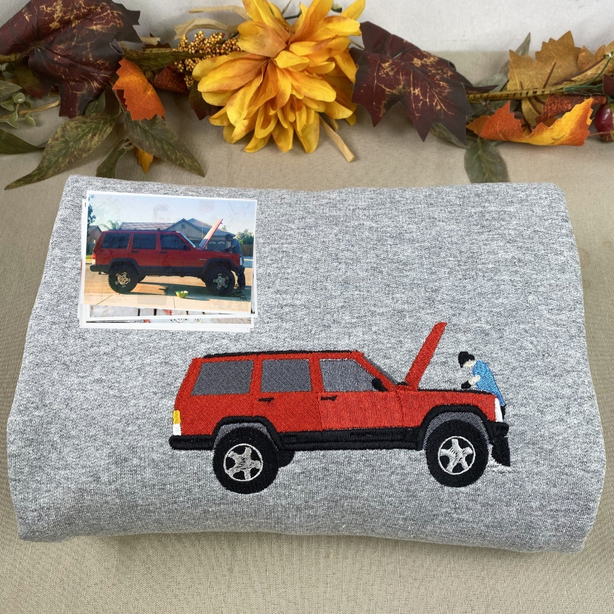 Custom Embroidered Car Sweatshirt, Personalized Car Gifts for Him