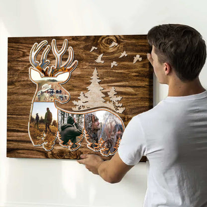 Deer Hunting Photo Collage - Personalized Canvas - Gift For Father, Father's Day, Birthday Gift 1_fd0f38db-0c43-4a35-a8da-ca2681434a89.jpg