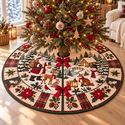 Santa Reindeer Christmas Tree Skirt, Winter Forest Holiday Decor 1a047715-7f69-43d7-9377-e71e377a4635-banner-1.png