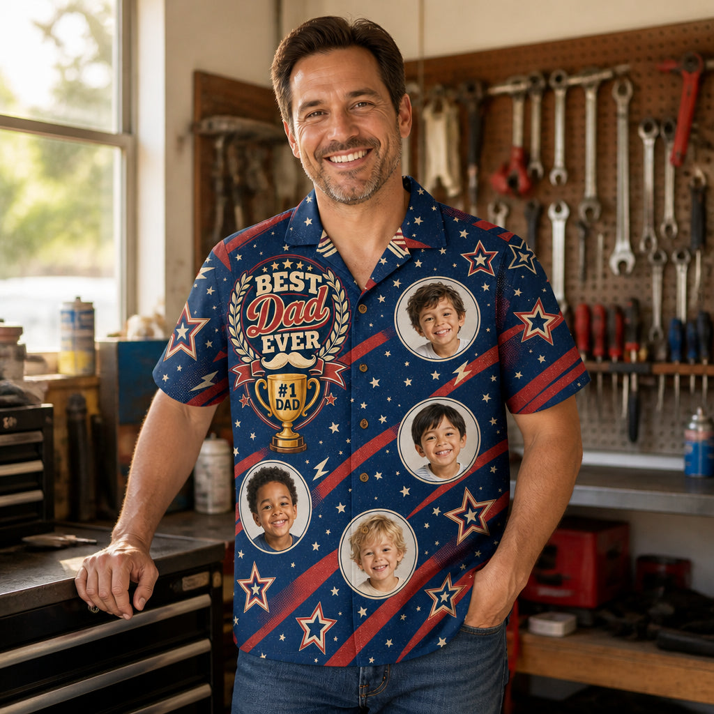 Best Dad Ever Photo Hawaiian Shirt - Lifestyle 1