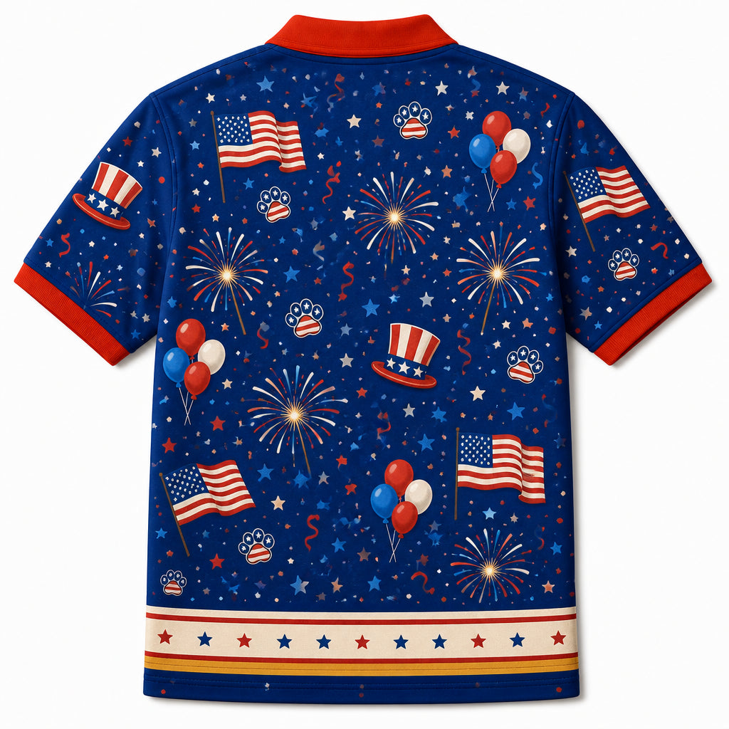Custom Dog Photo 4th of July Shirt - Back view