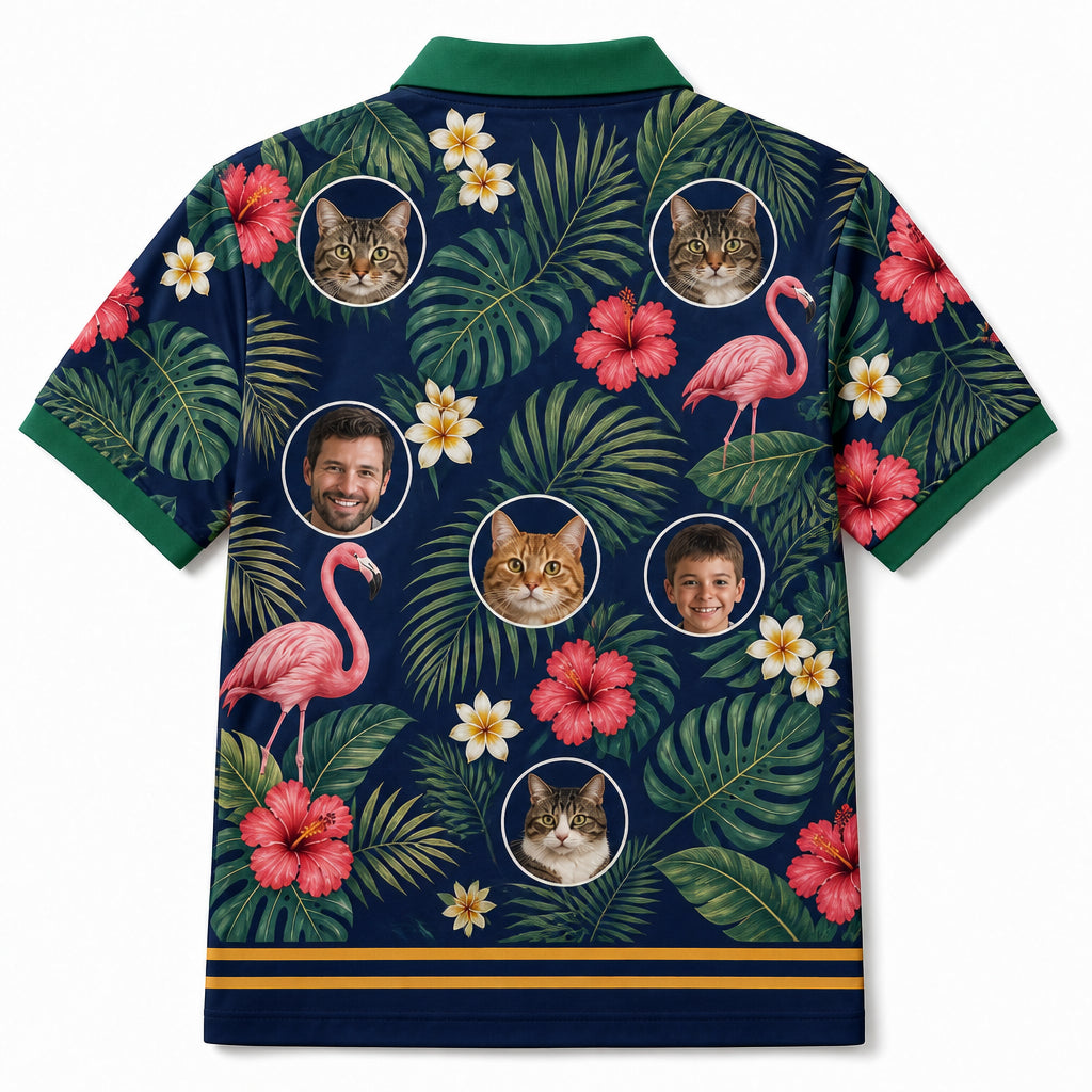 Tropical Cat-Family Polo - Back view