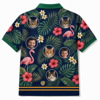 Tropical Cat-Family Polo - Back view