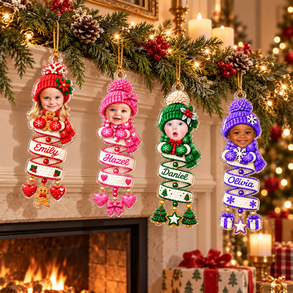 Personalized Baby Face Photo Spiral Ornament, Custom Name Snowman Acrylic Ornament, 2D Flat Faux Spiral Christmas Tree Decor, Christmas Gift 1b046782-9e51-4f1c-b7c9-50008723a2f2-banner-1.png
